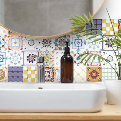 Stickers carrelage carreaux de ciment 20x20cm - kit de 60