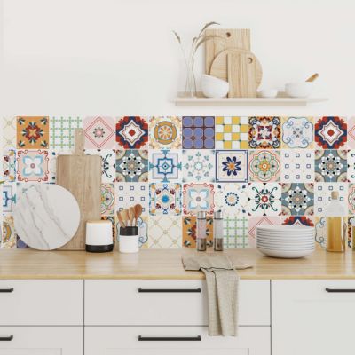 Stickers carrelage carreaux de ciment 20x20cm - kit de 60