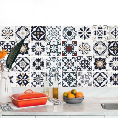 Stickers carrelage carreaux de ciment 20x20cm - kit de 60