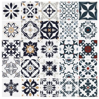 Stickers carrelage carreaux de ciment 20x20cm - kit de 60