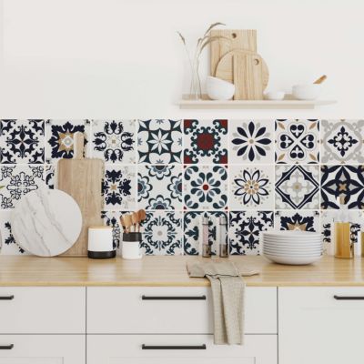 Stickers carrelage carreaux de ciment 20x20cm - kit de 60