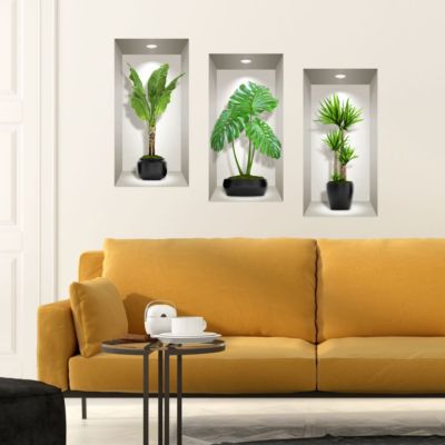 Stickers Effet 3d Longues Plantes Vertes D Int 233 Rieur D 233 Coration