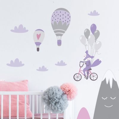 Stickers enfant montagnes scandinaves animaux vagabonds 40 x 60 cm