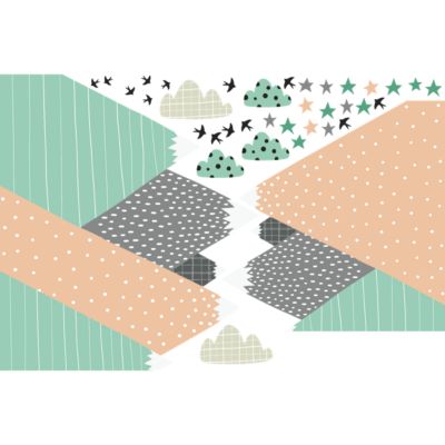 Stickers enfant montagnes scandinaves darinka 60 x 90 cm