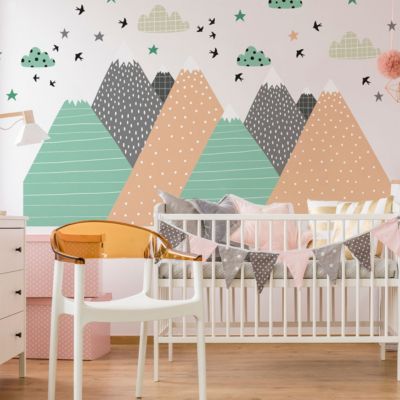Stickers enfant montagnes scandinaves darinka 60 x 90 cm