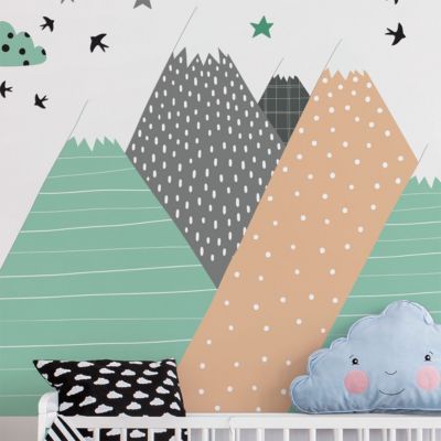 Stickers enfant montagnes scandinaves darinka 60 x 90 cm