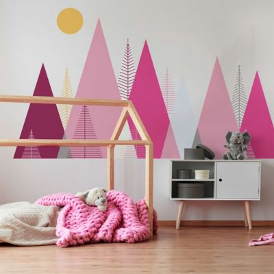 Stickers enfant montagnes scandinaves lucinka 110 x 165 cm