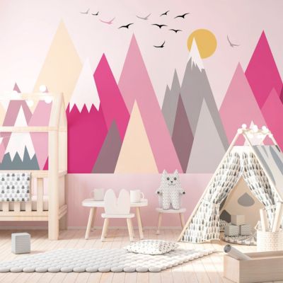 Stickers enfant montagnes scandinaves lucinka 110 x 165 cm