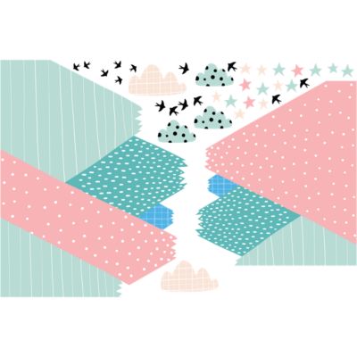 Stickers enfant montagnes scandinaves vineka 110 x 165 cm