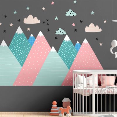 Stickers enfant montagnes scandinaves vineka 110 x 165 cm