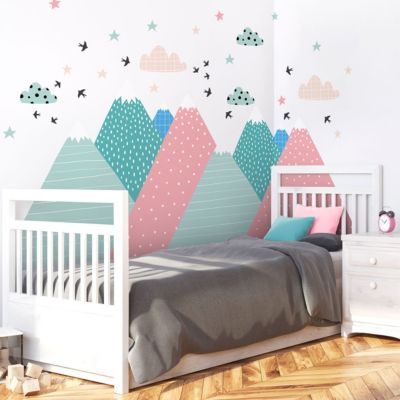 Stickers enfant montagnes scandinaves vineka 110 x 165 cm