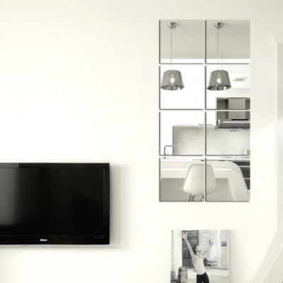 Stickers Muraux décoration adhésifs8 miroirs carrés 20x20cm