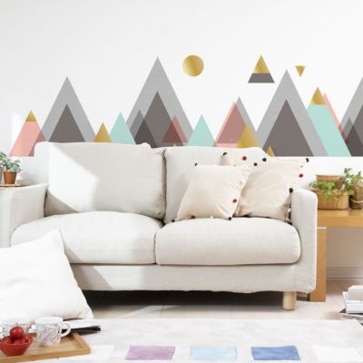 Stickers muraux - Décoration chambre salon - Autocollant Sticker mural géant montagnes scandinaves CORDOBA - 60x90cm