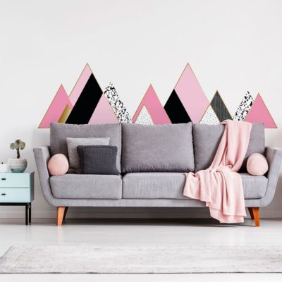 Stickers muraux - Décoration chambre salon - Autocollant Sticker mural géant montagnes scandinaves HOGGAR - 40x60cm