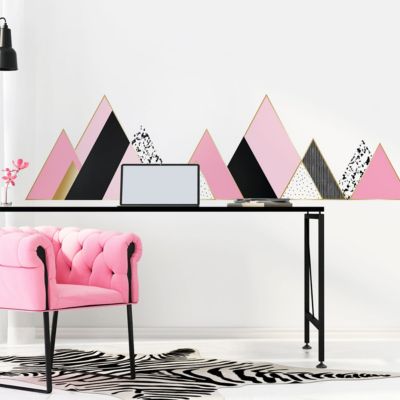 Stickers muraux - Décoration chambre salon - Autocollant Sticker mural géant montagnes scandinaves HOGGAR - 40x60cm