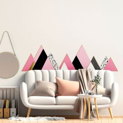 Stickers muraux - Décoration chambre salon - Autocollant Sticker mural géant montagnes scandinaves HOGGAR - 40x60cm