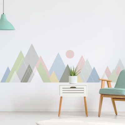 Stickers muraux - Décoration chambre salon - Autocollant Sticker mural géant montagnes scandinaves JURA - 60x90cm
