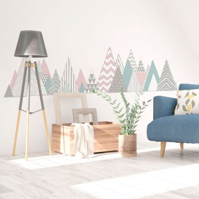 Stickers muraux - Décoration chambre salon - Autocollant Sticker mural géant montagnes scandinaves PENSACOLA - 70X115cm