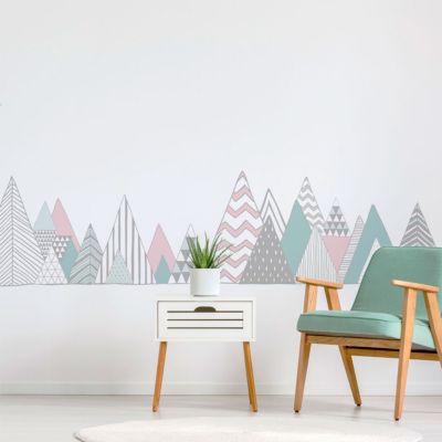 Stickers muraux - Décoration chambre salon - Autocollant Sticker mural géant montagnes scandinaves PENSACOLA - 70X115cm