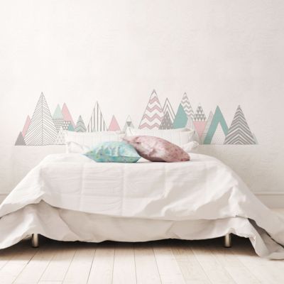 Stickers muraux - Décoration chambre salon - Autocollant Sticker mural géant montagnes scandinaves PENSACOLA - 70X115cm