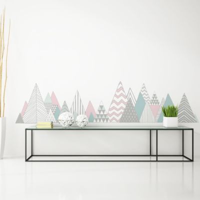 Stickers muraux - Décoration chambre salon - Autocollant Sticker mural géant montagnes scandinaves PENSACOLA - 70X115cm
