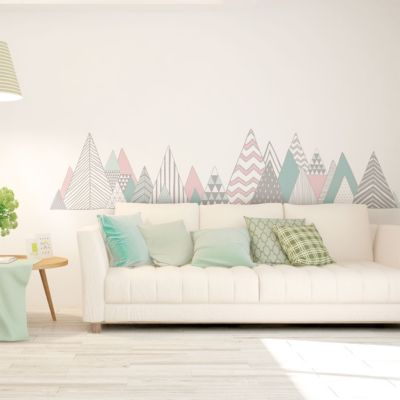 Stickers muraux - Décoration chambre salon - Autocollant Sticker mural géant montagnes scandinaves PENSACOLA - 70X115cm