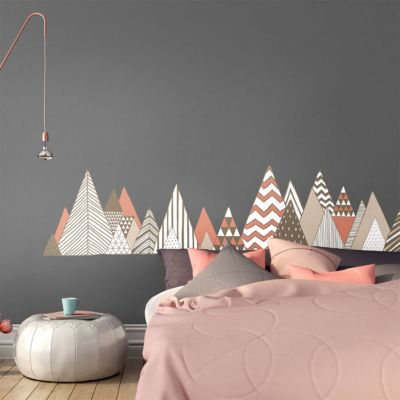 Stickers muraux - Décoration chambre salon - Autocollant Sticker mural géant montagnes scandinaves RONCADOR - 95x135cm