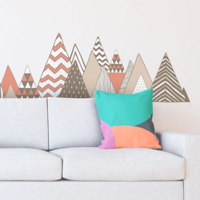 Stickers muraux - Décoration chambre salon - Autocollant Sticker mural géant montagnes scandinaves RONCADOR - 95x135cm