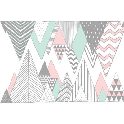 Stickers muraux - Décoration chambre salon - Autocollant Sticker mural géant montagnes scandinaves VIRUNGA - 60x90cm