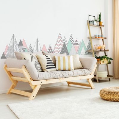 Stickers muraux - Décoration chambre salon - Autocollant Sticker mural géant montagnes scandinaves VIRUNGA - 60x90cm