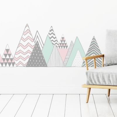 Stickers muraux - Décoration chambre salon - Autocollant Sticker mural géant montagnes scandinaves VIRUNGA - 60x90cm