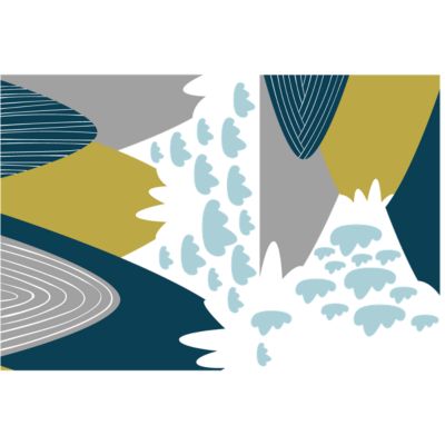 Stickers muraux enfants - Décoration chambre bébé - Autocollant Sticker mural géant enfant montagnes scandinaves DONKA - 90x135cm