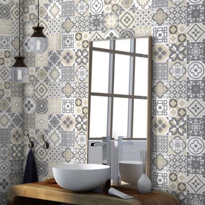 Stickers muraux - Sticker Mural Carrelage adhésif Cuisine Salle de Bain - 24 STICKERS CARRELAGES CIRIANO - 24stickers15x15cm