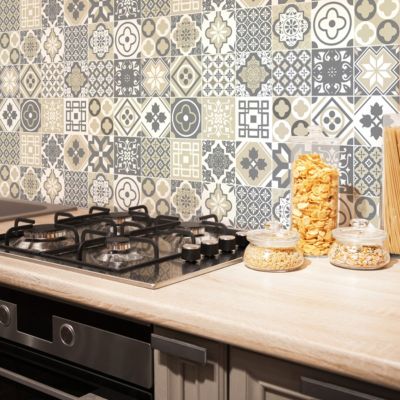 Stickers muraux - Sticker Mural Carrelage adhésif Cuisine Salle de Bain - 24 STICKERS CARRELAGES CIRIANO - 24stickers15x15cm