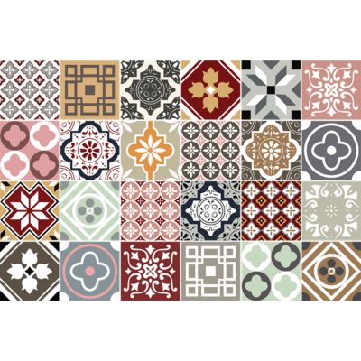 Stickers muraux - Sticker Mural Carrelage adhésif Cuisine Salle de Bain - 24 STICKERS CARRELAGES RANCITO - 24stickers20x20cm