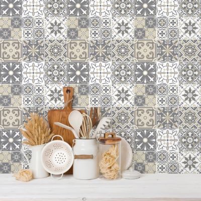 Stickers muraux - Sticker Mural Carrelage adhésif Cuisine Salle de Bain - 9 STICKERS CARRELAGES CAVALARI - 9stickers15x15cm
