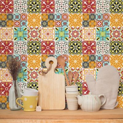 Stickers muraux - Sticker Mural Carrelage adhésif Cuisine Salle de Bain - 9 STICKERS CARRELAGES MILINI - 9stickers20x20cm
