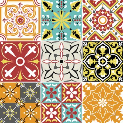Stickers muraux - Sticker Mural Carrelage adhésif Cuisine Salle de Bain - 9 STICKERS CARRELAGES MILINI - 9stickers20x20cm