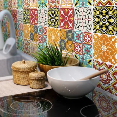Stickers muraux - Sticker Mural Carrelage adhésif Cuisine Salle de Bain - 9 STICKERS CARRELAGES MILINI - 9stickers20x20cm