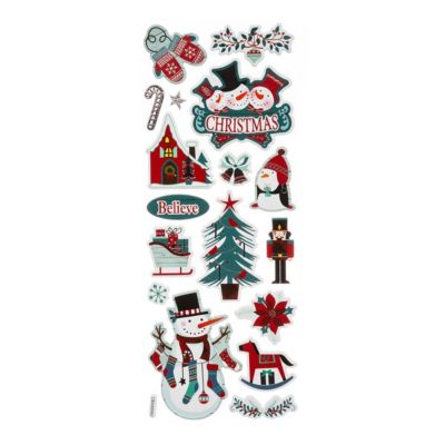 Stickers relief imprimé 25,4 x 10 cm - feeric lights & christmas