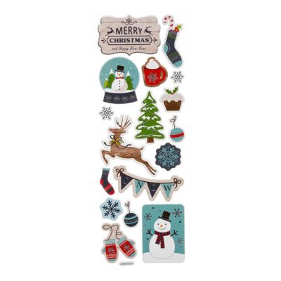 Stickers relief imprimé 25,4 x 10 cm - feeric lights & christmas