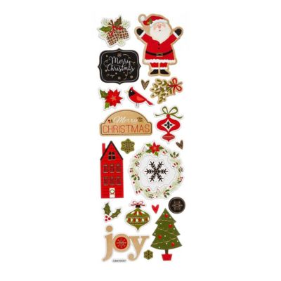 Stickers relief imprimé 25,4 x 10 cm - feeric lights & christmas