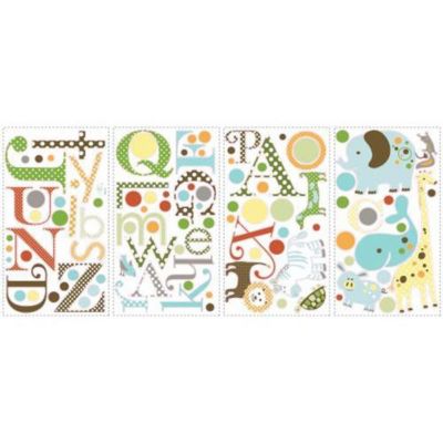 Stickers repositionnables alphabet sur le thème des animaux