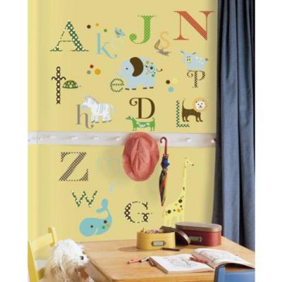 Stickers repositionnables alphabet sur le thème des animaux