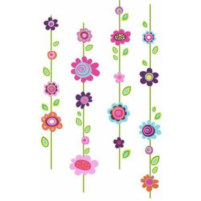 Stickers repositionnables géants guirlandes de fleurs