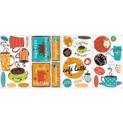 Stickers repositionnables sur le thème du café