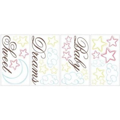 Stickers repositionnables texte, étoiles et nuages