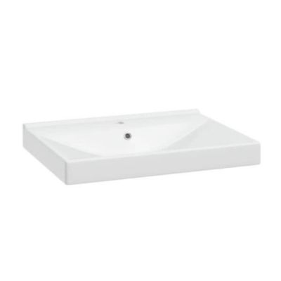 Stilla 61x46x6,5cm lavabo en céramique pour meubles, blanc (VERSO60)