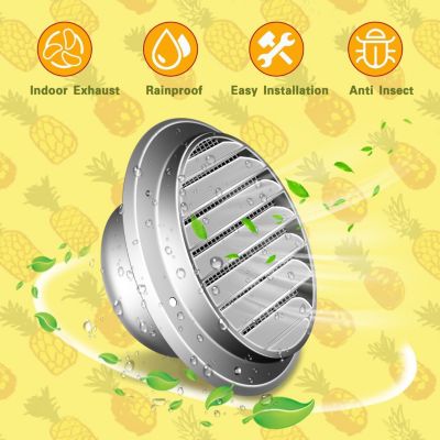 STOCK ALL 100mm Grille d'aération ronde en acier inoxydable 304, À visser Grille Ventilation Hotte - Protection contre les insecte
