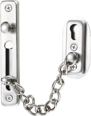 STOCK ALL Chaîne de sécurité en acier inoxydable 304, finition chromée argentée brossée, avec vis, pour portes et fenêtres intérie